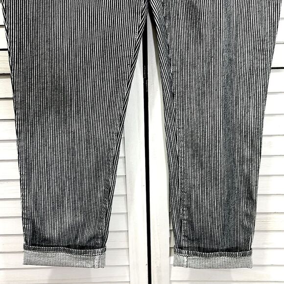 Chico's Jeans Size 1 (8) Boyfriend Railroad Striped - Picture 8 of 16